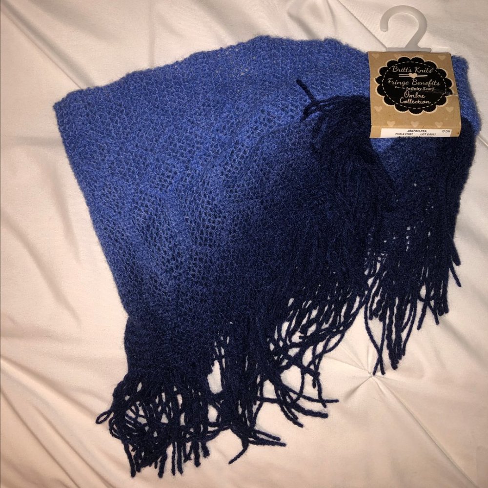 New Brit's Knits Blue Ombre Infinity Scarf